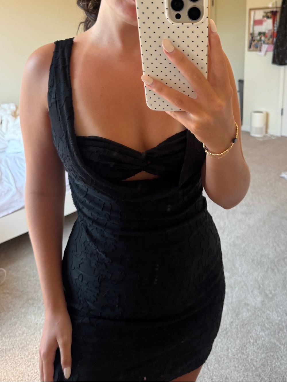 Hello Molly Black cutout mini dress